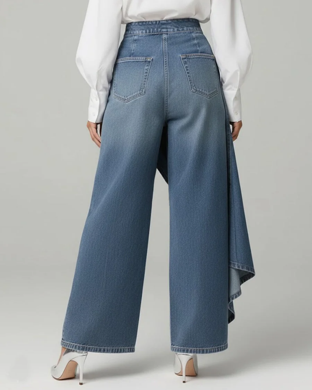 Abigail - Jeans de denim de corte slim con diseño envolvente