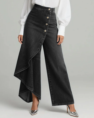 Abigail - Jeans de denim de corte slim con diseño envolvente