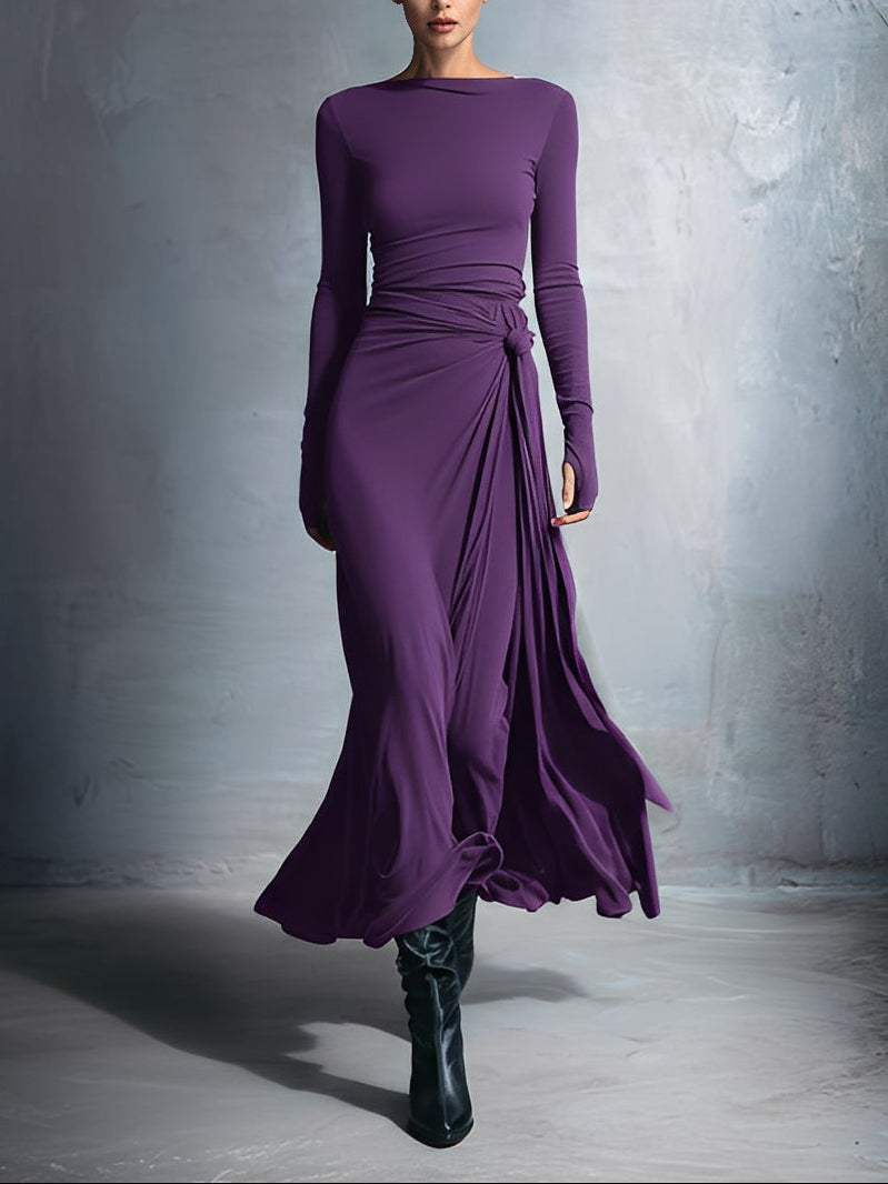 Vittoria - Vestido largo con nudo lateral