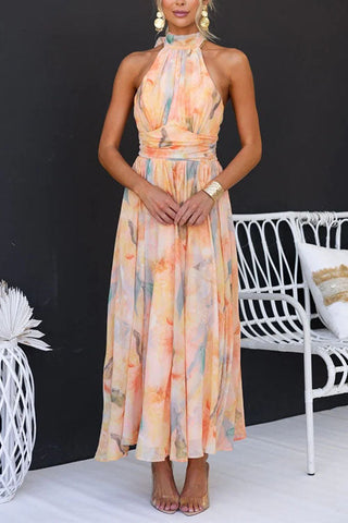 Halter™ - Vestido maxi con estampado