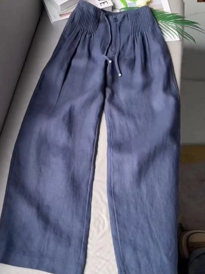 Zofia – Pantalones de algodón de moda con piernas anchas