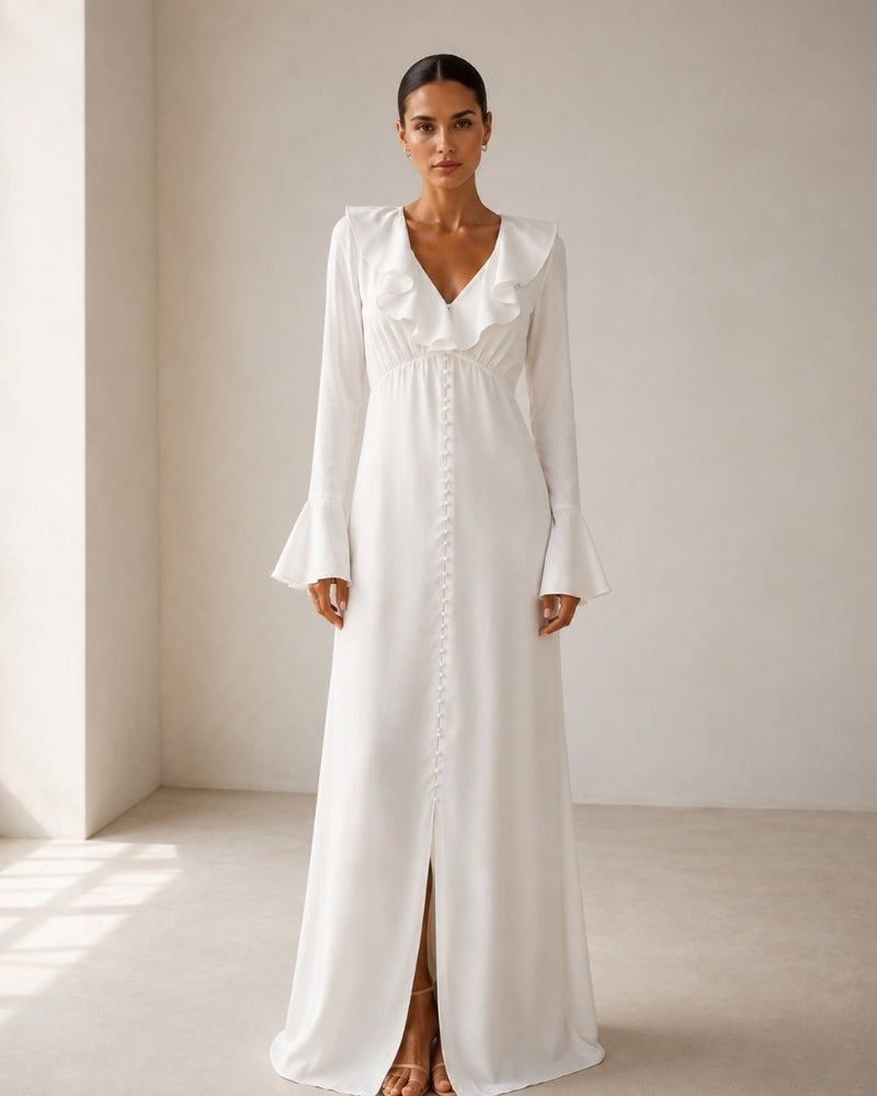 Vestido Midi con Botones Perla | Camille