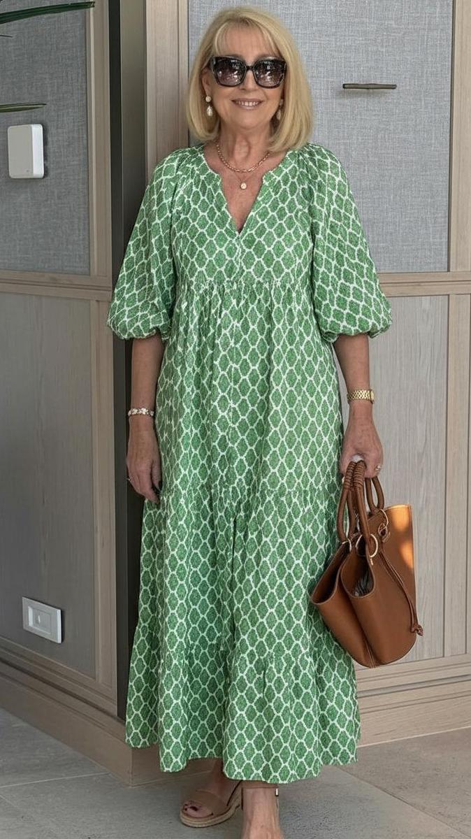 Vestido Maxi Verde Bohemio