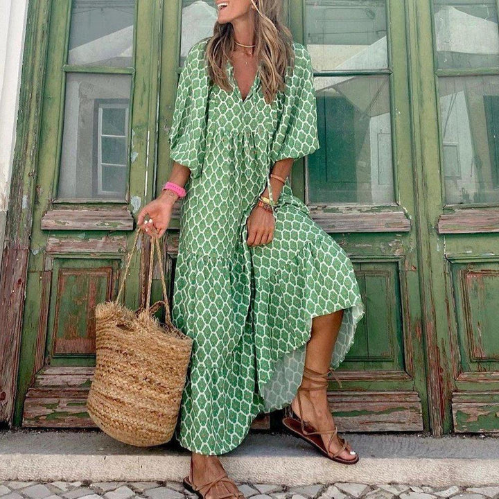 Vestido Maxi Verde Bohemio