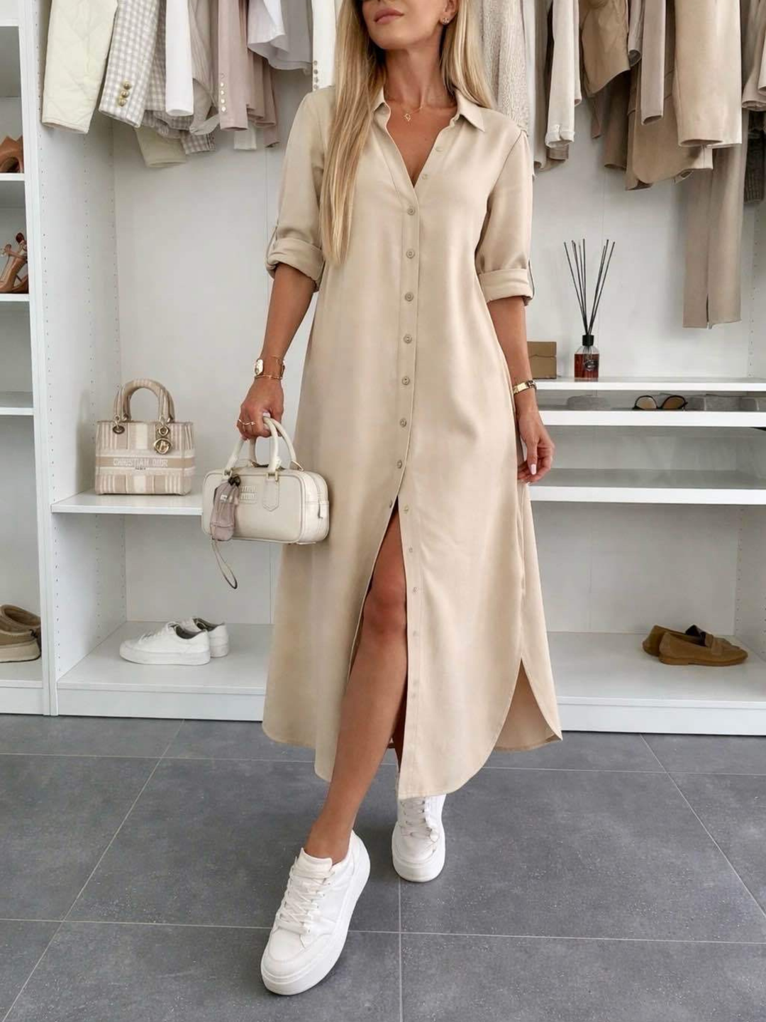 Vestido camisero holgado