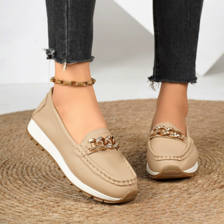 EVELYN | Mocasines con Hebilla de Diamantes