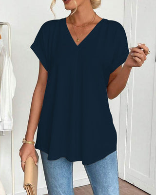 Blusa plisada de manga corta para mujer - chic y femenina