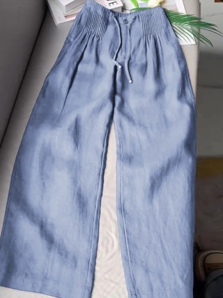 Zofia – Pantalones de algodón de moda con piernas anchas