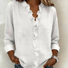 Yvonne | Blusa elegante con escote en V y volantes, mangas largas