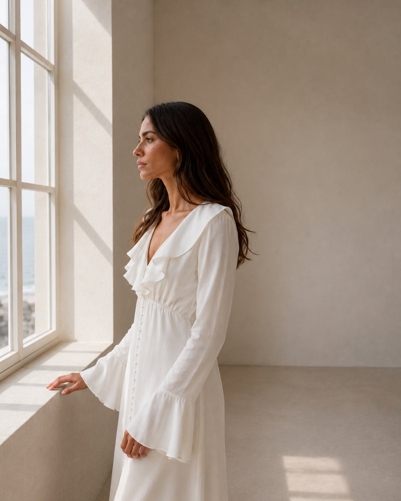 Vestido Midi con Botones Perla | Camille