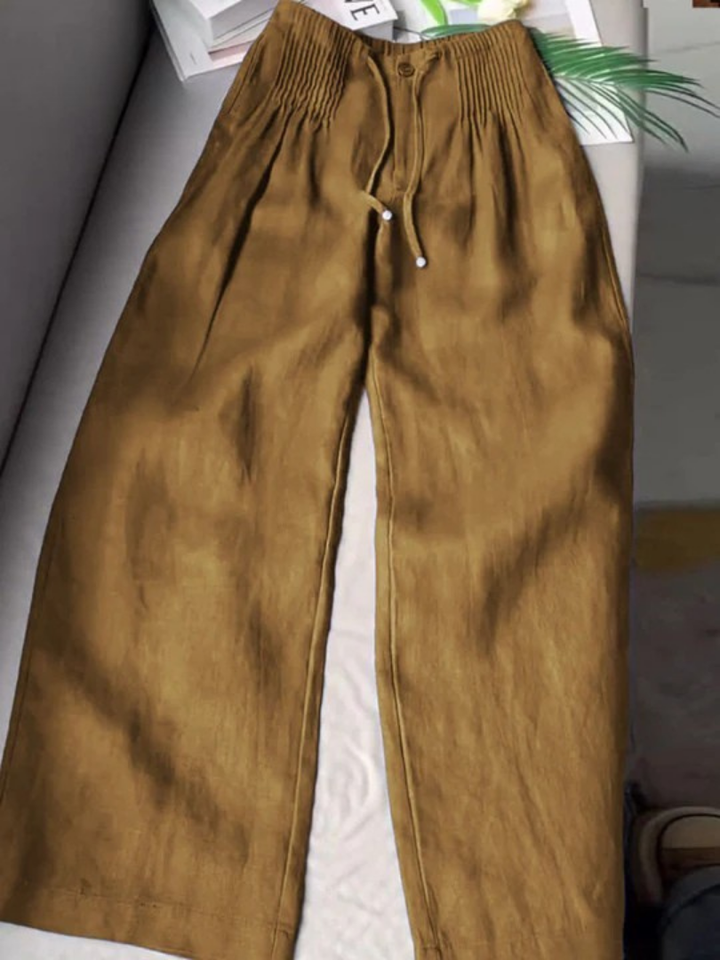 Zofia – Pantalones de algodón de moda con piernas anchas
