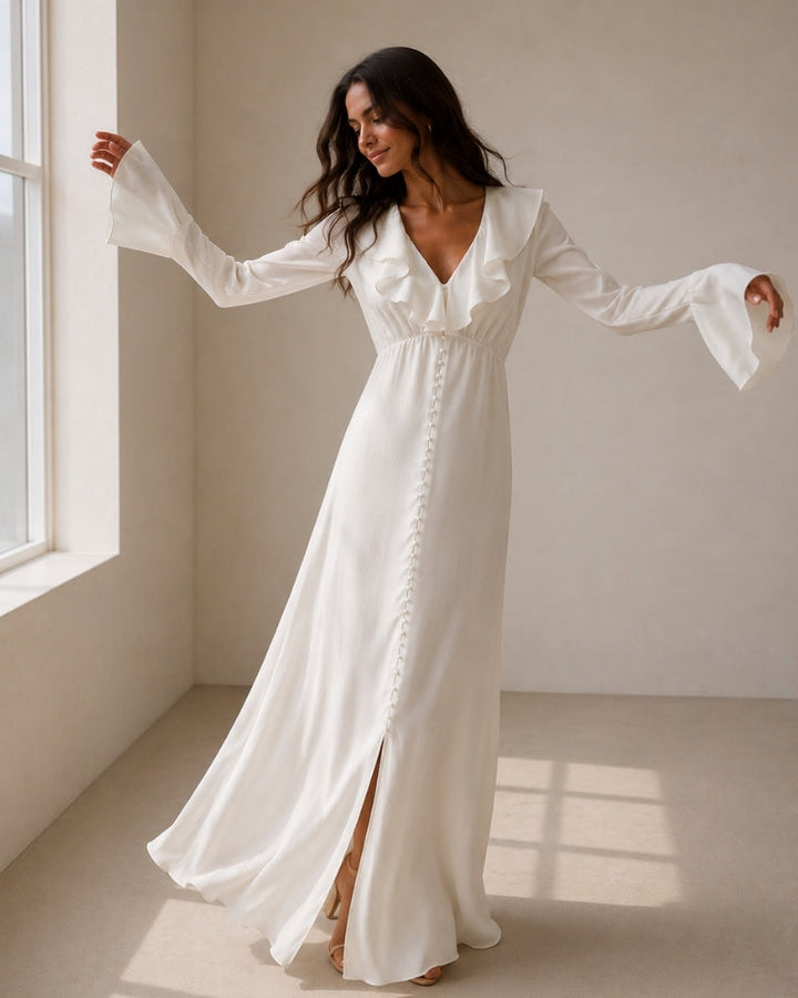 Vestido Midi con Botones Perla | Camille