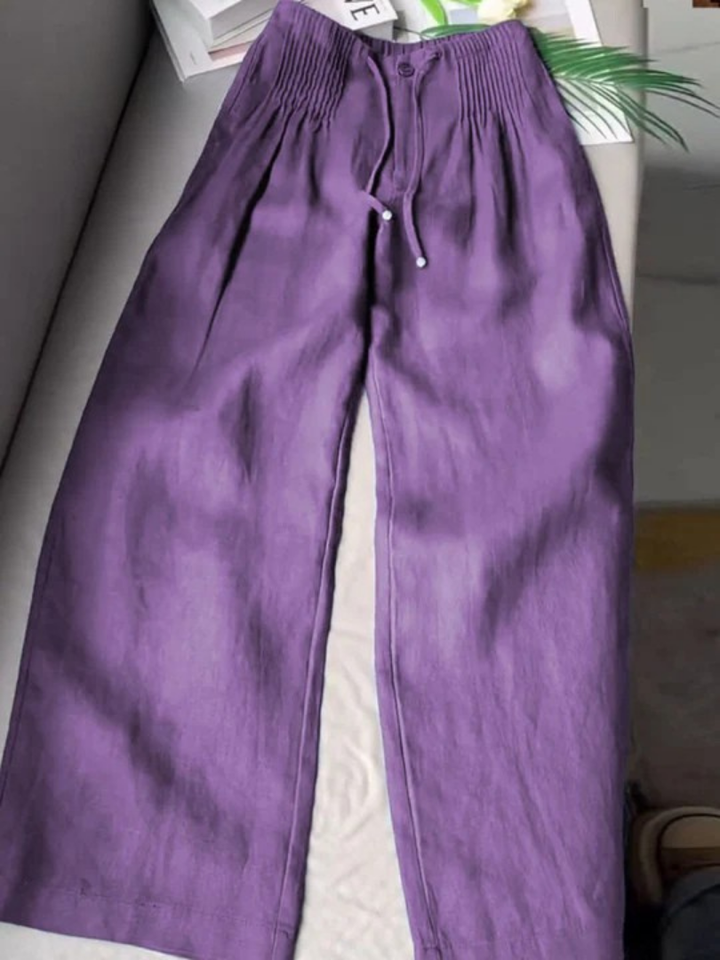 Zofia – Pantalones de algodón de moda con piernas anchas