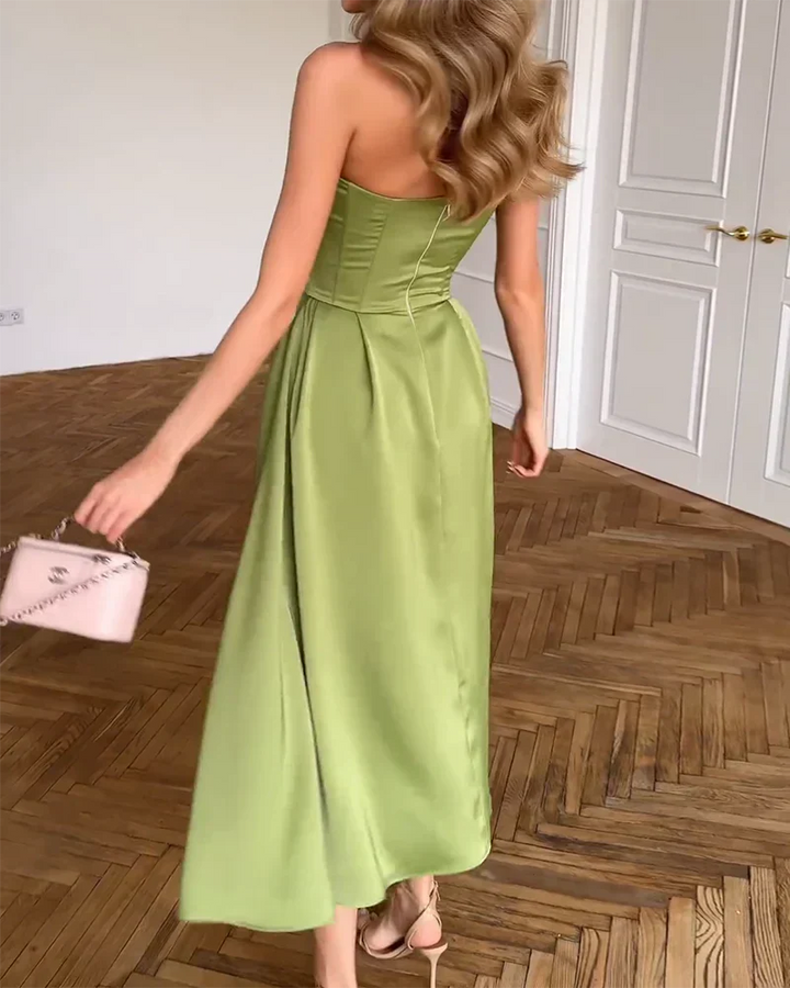 Liora™ | Vestido midi elegante sin tirantes