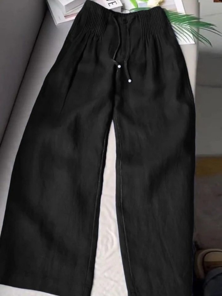Zofia – Pantalones de algodón de moda con piernas anchas