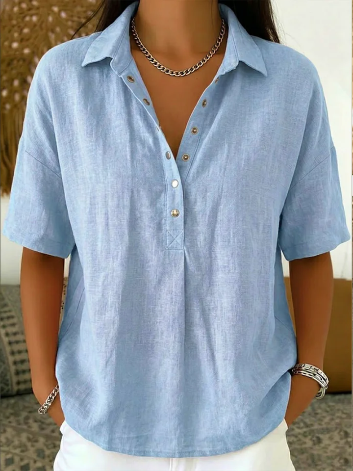 Tessa | Blusa con cuello y detalle de botones