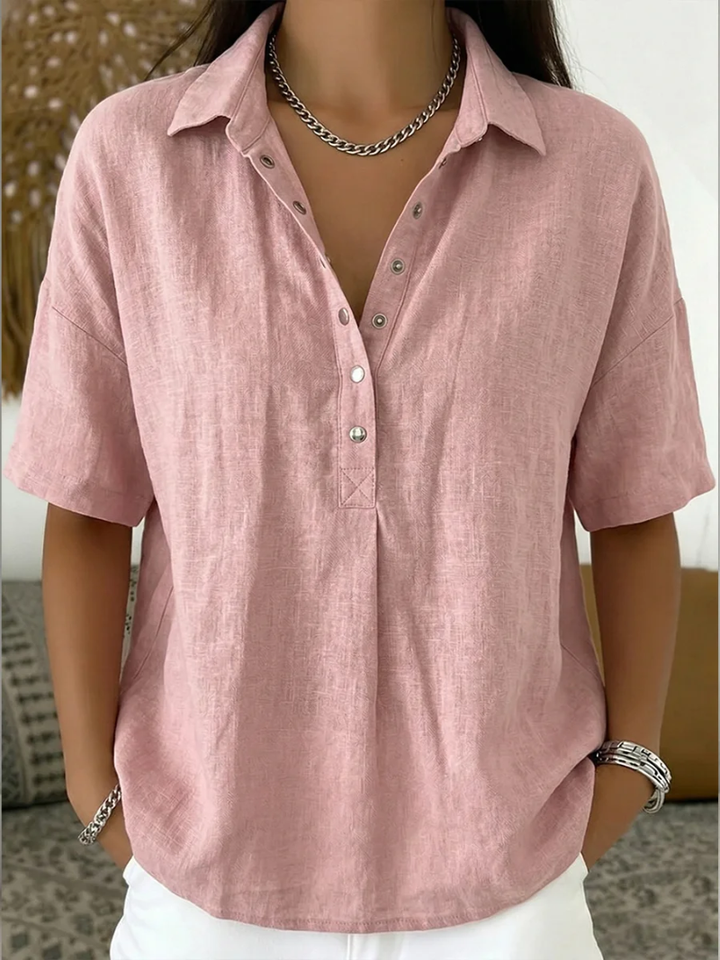 Tessa | Blusa con cuello y detalle de botones