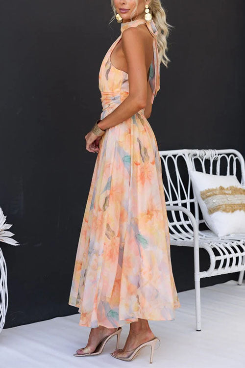 Halter™ - Vestido maxi con estampado