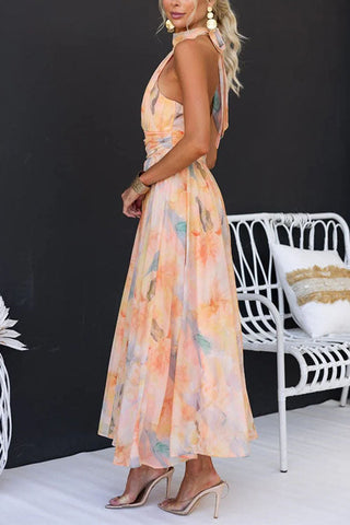 Halter™ - Vestido maxi con estampado