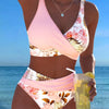 Becky Bikini con estampado floral y recortes de alto contraste