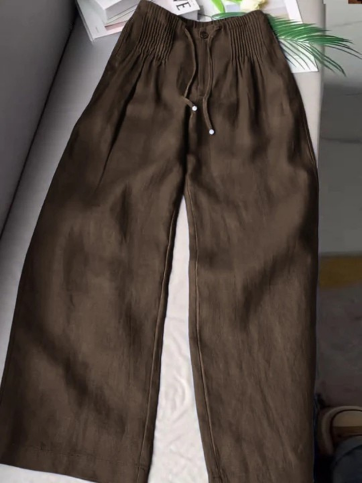 Zofia – Pantalones de algodón de moda con piernas anchas