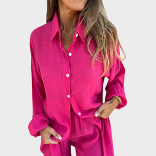 Conjunto de camisa y pantalones cortos de lino Nora — Estilo veraniego sin esfuerzo (SOLO HOY 3X2)