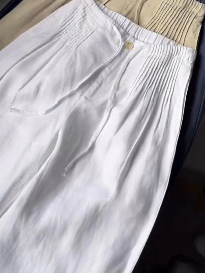 Zofia – Pantalones de algodón de moda con piernas anchas