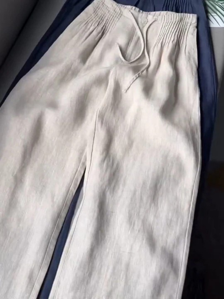 Zofia – Pantalones de algodón de moda con piernas anchas