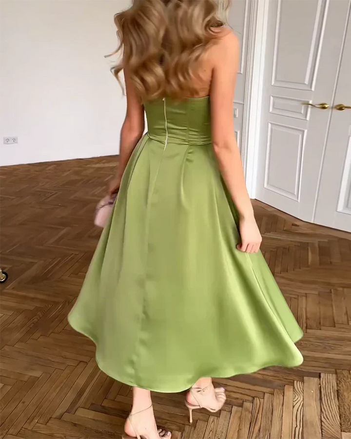 Liora™ | Vestido midi elegante sin tirantes