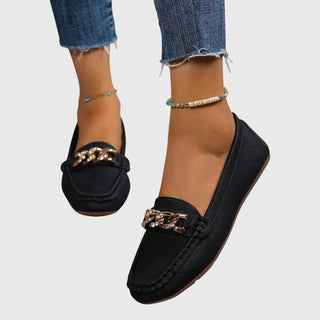 EDEN | Mocasines Planos con Hebilla de Diamantes