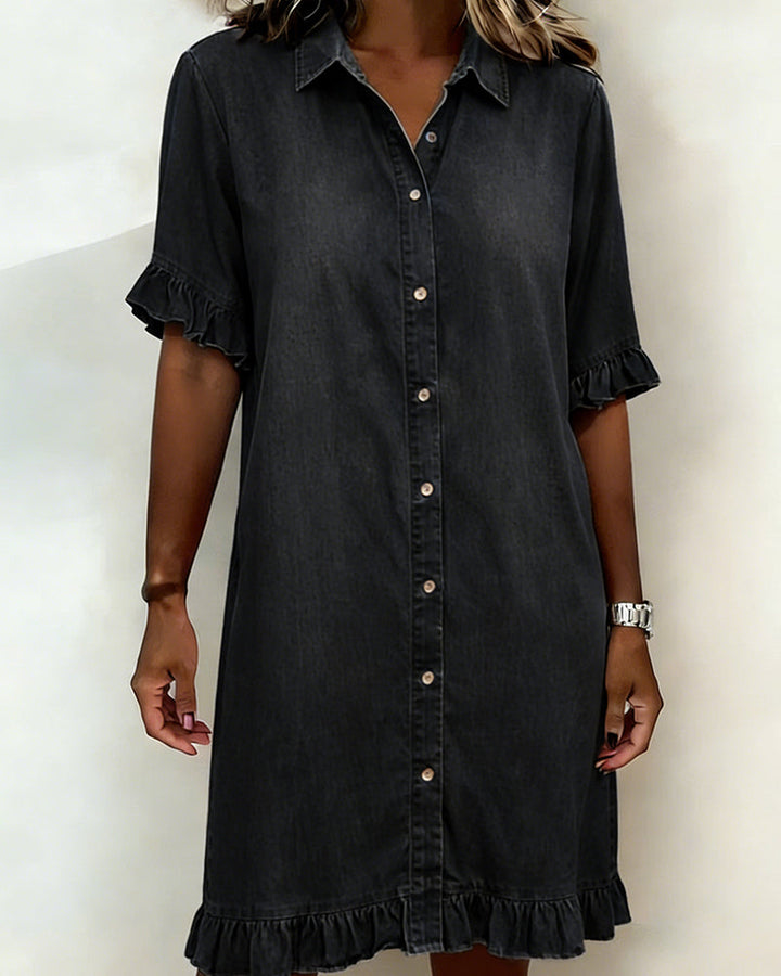 Josefina | Vestido de denim cómodo con fruncido favorecedor