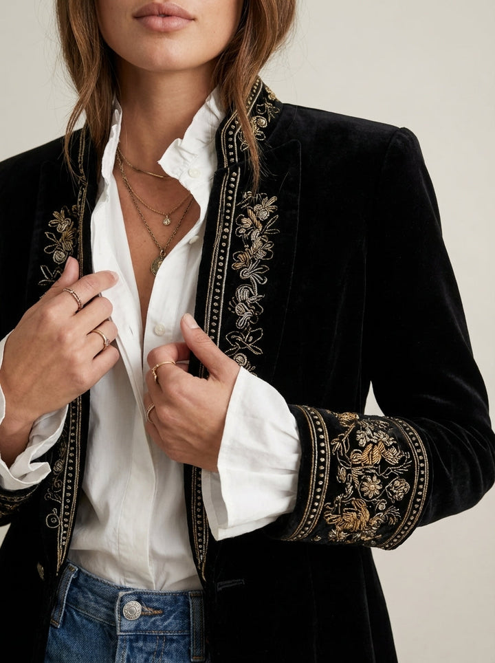 Nuria - Chaqueta Elegante de Terciopelo