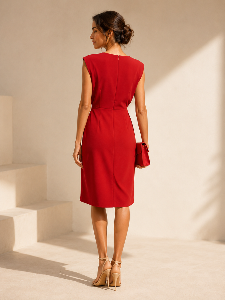 Vestido midi drapeado | Laura