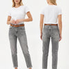Musthave Momfit Jeans con cinturón - Gris