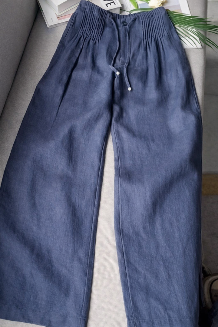 Zofia – Pantalones de algodón de moda con piernas anchas