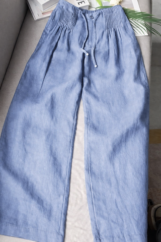 Zofia – Pantalones de algodón de moda con piernas anchas