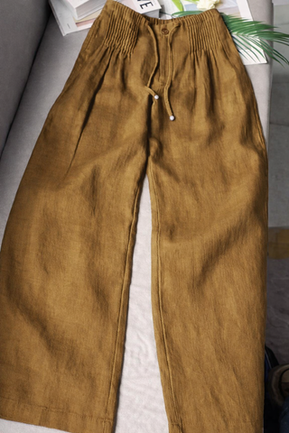 Zofia – Pantalones de algodón de moda con piernas anchas