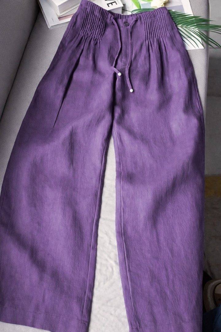 Zofia – Pantalones de algodón de moda con piernas anchas