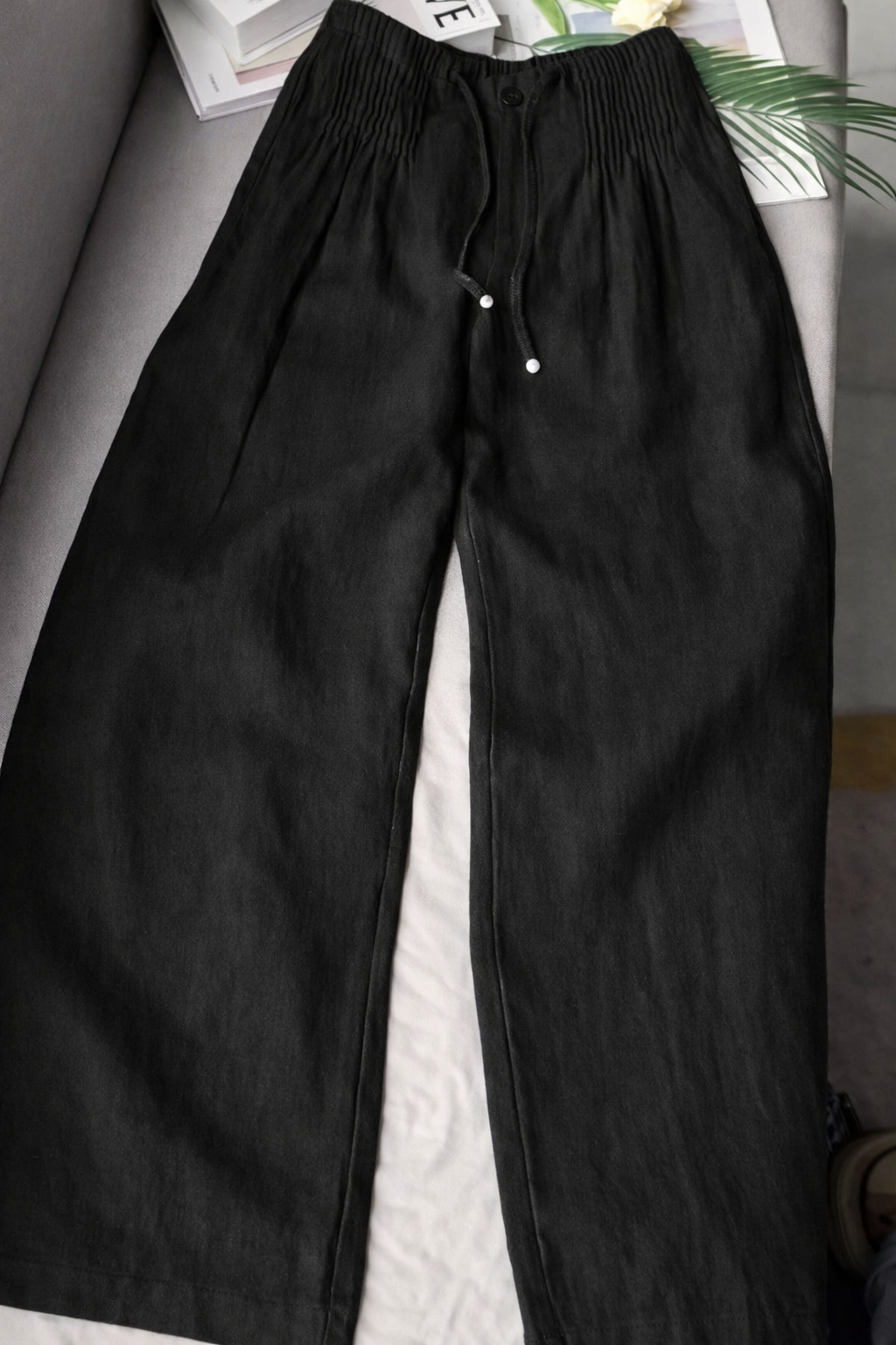Zofia – Pantalones de algodón de moda con piernas anchas