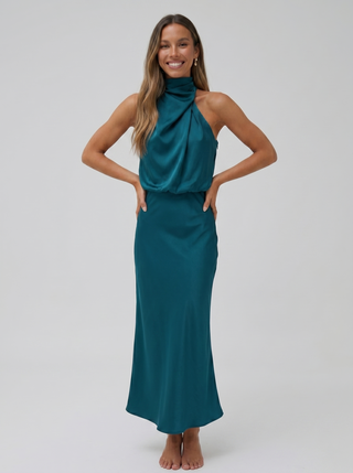 Carmina | Vestido largo con cuello halter