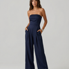 Ainara | Vestido sin tirantes de pierna ancha