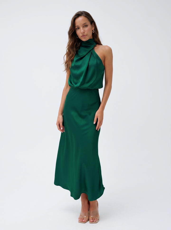 Carmina | Vestido largo con cuello halter