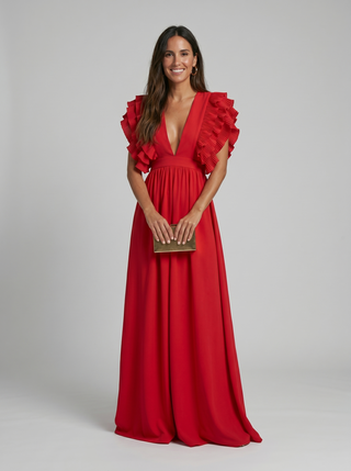 Teresa | Vestido largo elegante con escote en V