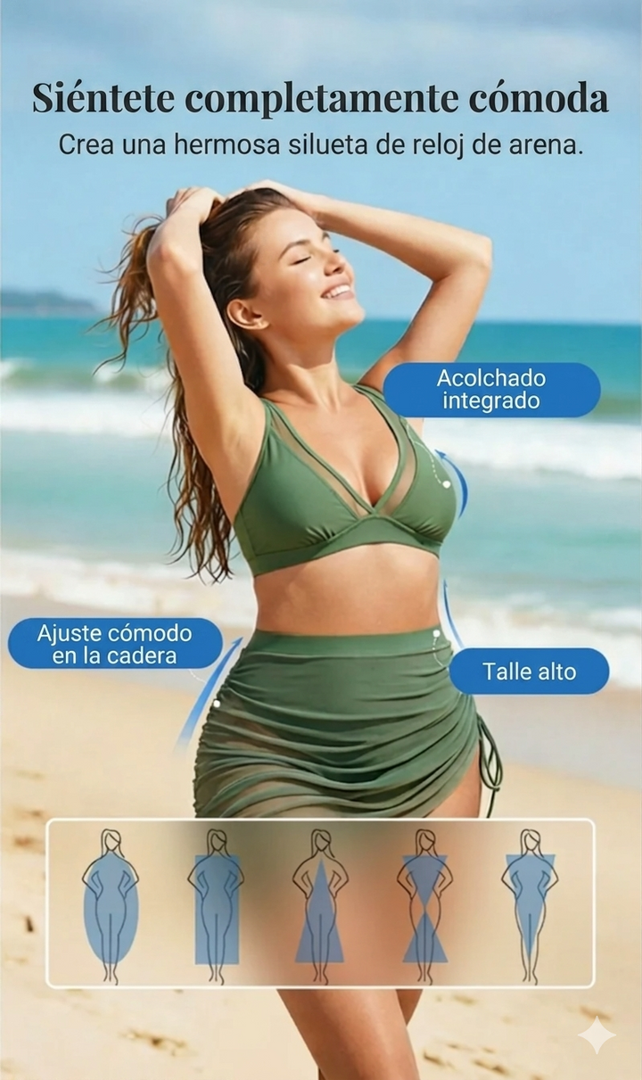 🌞 Renovación de verano: ¡50% de descuento! 🏖️ Cintura alta, acentos de malla y efecto moldeador para el look de verano perfecto 🌊☀️