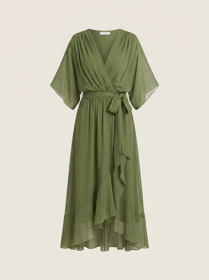 Mónica - Vestido de Chiffon con Escote en V