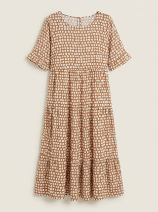 Zara - Vestido Midi de Manga Corta