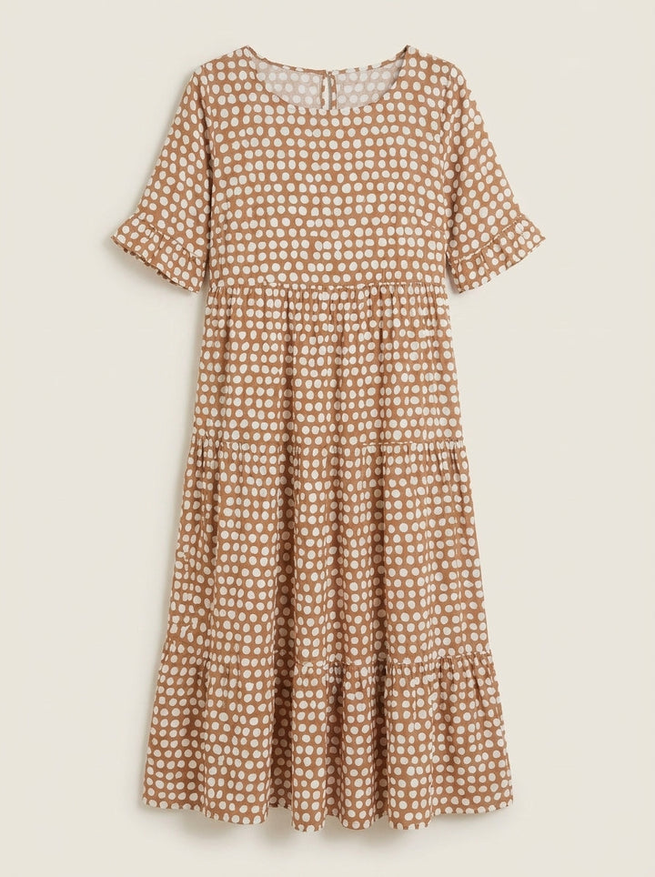 Zara - Vestido Midi de Manga Corta