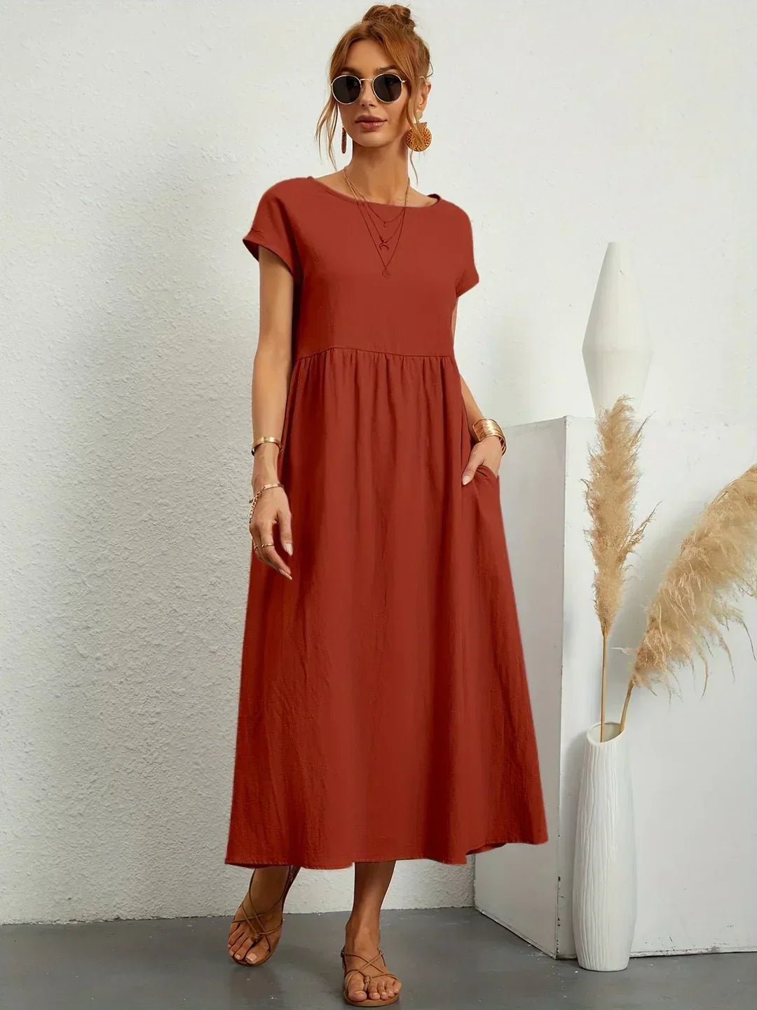 Gabrielle™ — Vestido midi fluido, elegancia atemporal