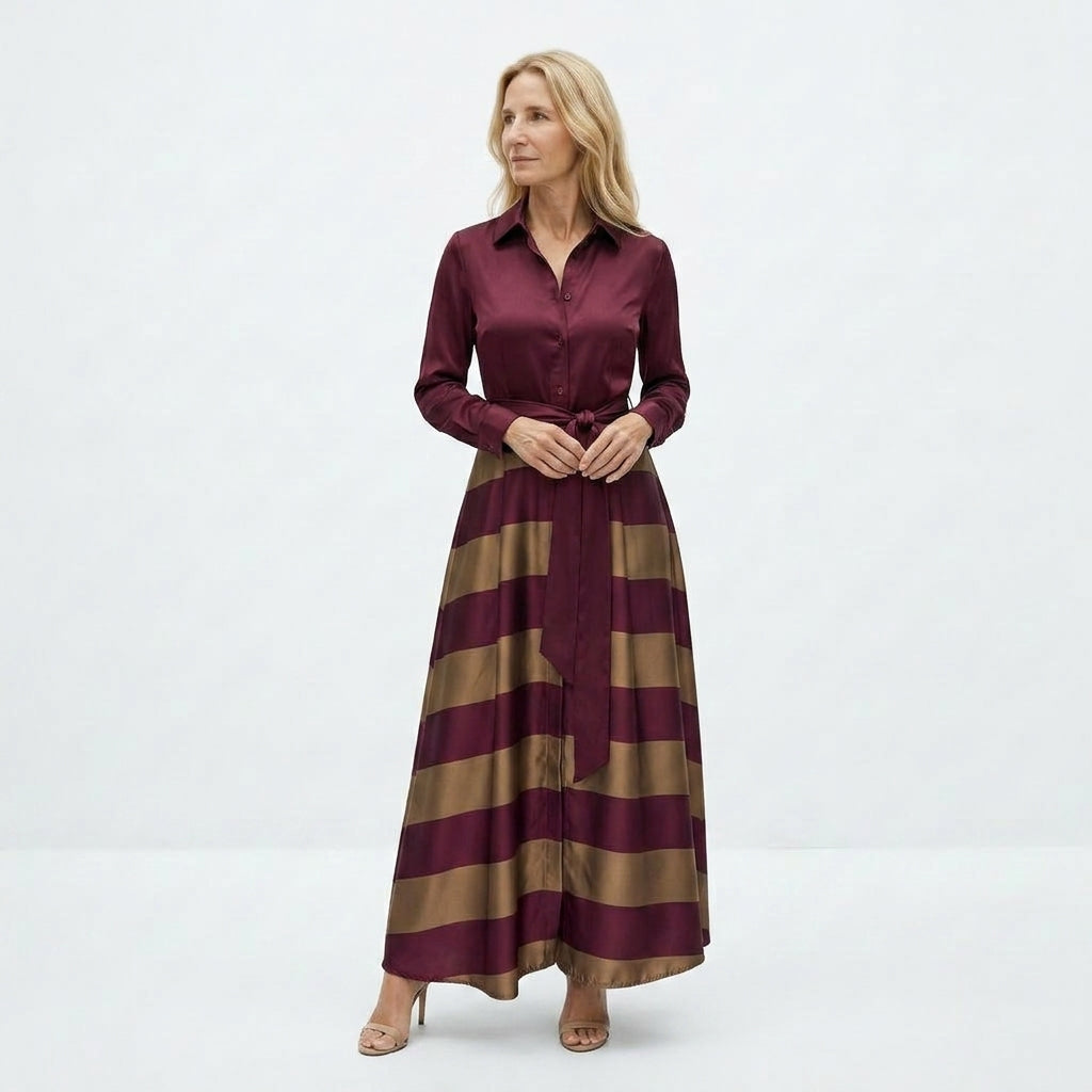 Vestido largo a rayas | Nessia