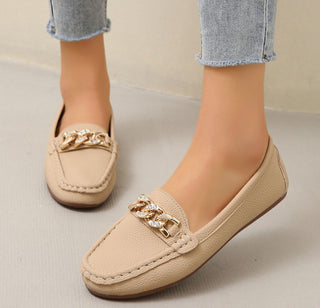 EDEN | Mocasines Planos con Hebilla de Diamantes
